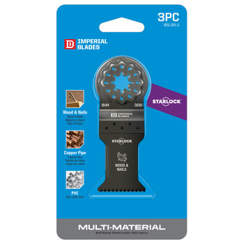 Milwaukee End Cut Oscillating Wood & Nails Blade IBSL300-3 - 1.375 in Width x 0.025 in Thick - Bi-metal
