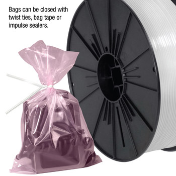 Pink Anti-Static Flat Poly Bag - 16 in x 24 in - 6 mil Thick - 10534