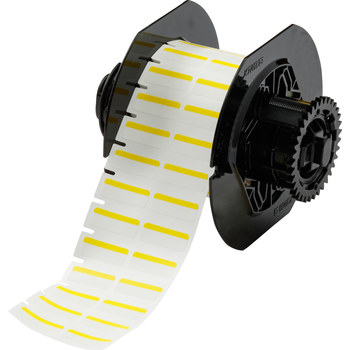 Brady B33-152-494-YL Thermal Transfer Printable Labels - 1 in x 0.375 in - Polyester - White / Yellow - B-494 - 60980