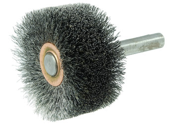 Weiler Bore-Rx 17216 Wheel Brush - 2-1/2 in Dia - Crimped Steel Bristle