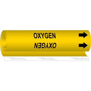 Picture of Brady Black on Yellow Polyester High Visibility 5736-I Wrap-Around Pipe Marker (Main product image)