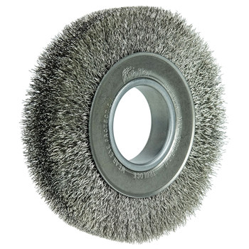 Weiler 03510 Wheel Brush - 6 in Dia - Crimped Stainless Steel Bristle