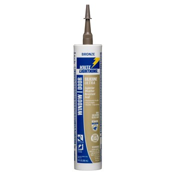 White Lightning Bronze Silicone Ultra Caulk W31103510, 9 oz