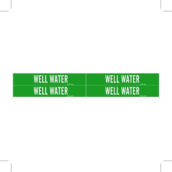 Picture of Brady White on Green Vinyl 7305-4 Self-Adhesive Pipe Marker (Main product image)