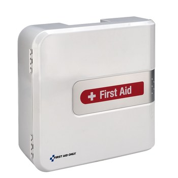 First Aid Only First Aid Cabinet - 5.25 in Width - 15.5 in Length - 14.5 in Height - Plastic Case Construction - 092265-91092
