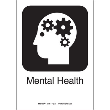 Picture of Brady B-302 Polyester Rectangle English Mental Health Sign part number 142518 (Main product image)