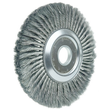 Weiler 09510 Wheel Brush - 12 in Dia - Knotted - Standard Twist Steel Bristle