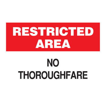 Picture of Brady B-120 Fiberglass Reinforced Polyester Rectangle White English Restricted Area Sign part number 71335 (Main product image)