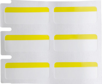 Brady THT-152-494-YL Thermal Transfer Printable Labels - 1 in x 0.375 in - Polyester - White / Yellow - B-494 - 60896