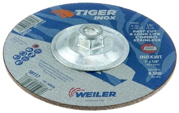 Weiler Tiger Inox Cut & Grind Wheel 58116 - 7 in - INOX - 30 - T