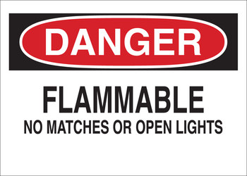 Picture of Brady B-120 Fiberglass Reinforced Polyester Rectangle White English Flammable Material Sign part number 71945 (Main product image)