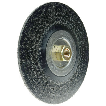 Weiler Polyflex 35216 Wheel Brush - 7 in Dia - Encapsulated Knotted Steel Bristle