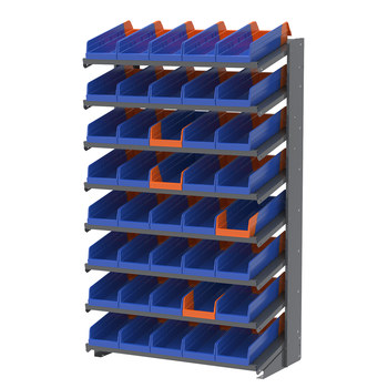 Picture of Akro-Mils APRS1836468 APRS 900 lb Blue Gray Powder Coated Steel 16 ga Single Sided Fixed Rack (Main product image)