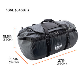 Ergodyne Arsenal GB5030M Black Polyester Protective Duffel Bag - 17 in Width - 28 in Length - 17 in Height - 720476-13032