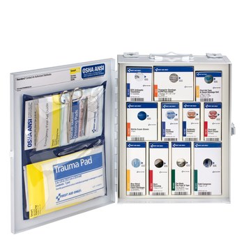 First Aid Only First Aid Cabinet Without Medications - 9 in Width - 11.25 in Length - 3 in Height - Metal Case Construction - 092265-90658