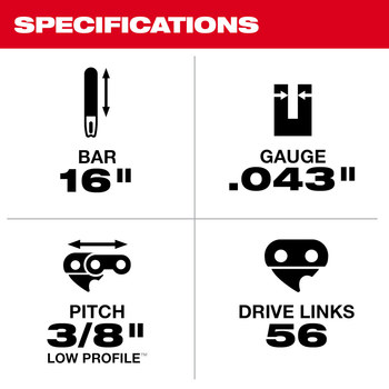 Milwaukee Saw Chain 49-16-2715 - 16 in Blade