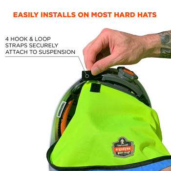 Ergodyne Chill-Its 6670CT High-Visibility Lime PVA Neck Shade/Shield - Inner Cap/Hat - 720476-12523