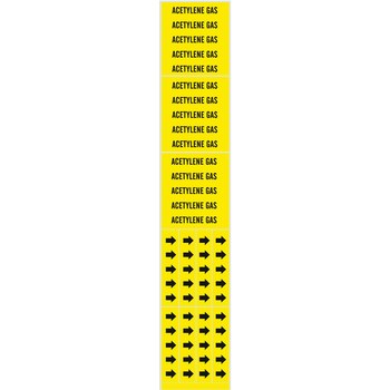 Picture of Brady Black on Yellow Vinyl 7001-3C Self-Adhesive Pipe Marker (Main product image)