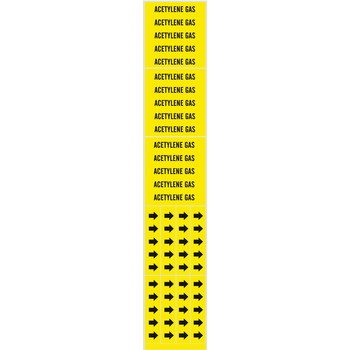 Picture of Brady Black on Yellow Vinyl 7001-3C Self-Adhesive Pipe Marker (Main product image)