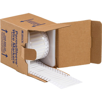 Picture of Brady White Polyolefin Thermal Transfer 3PS-125-2-WT-S-2 Die-Cut Thermal Transfer Printer Sleeve (Main product image)