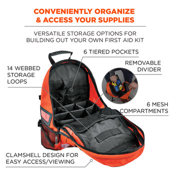 Ergodyne Arsenal GB5243 Orange Polyester Protective Backpack - 13 in Width - 20 in Length - 6 in Height - 720476-13488