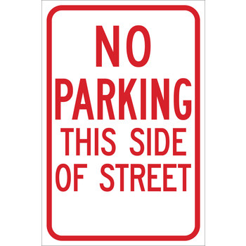 Picture of Brady B-959 Aluminum Rectangle White English Parking Restriction, Permission & Information Sign part number 115521 (Main product image)