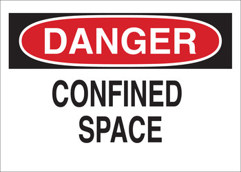 Picture of Brady B-120 Fiberglass Reinforced Polyester Rectangle White English Confined Space Sign part number 95012 (Main product image)
