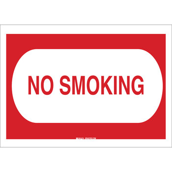 Picture of Brady B-401 High Impact Polystyrene Rectangle White English No Smoking Sign part number 25114 (Main product image)