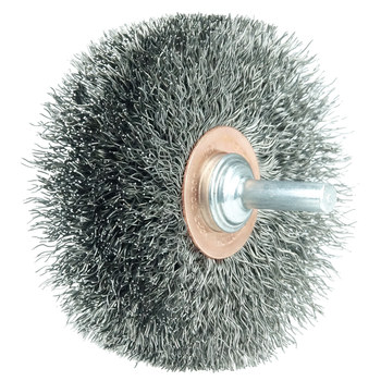 Weiler 17622 Wheel Brush - 3 in Dia - Crimped Steel Bristle