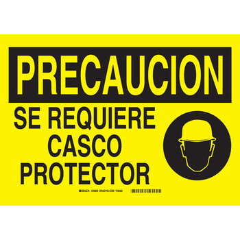 Picture of Brady B-120 Fiberglass Reinforced Polyester Rectangle Yellow English / Spanish PPE Sign part number 39869 (Main product image)