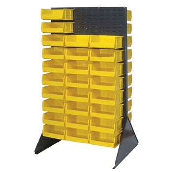 Picture of Quantum Storage QDS-3666H 2,000 lbs Gray Powder Coated Steel Double Sided Louvered Floor Rack (Main product image)