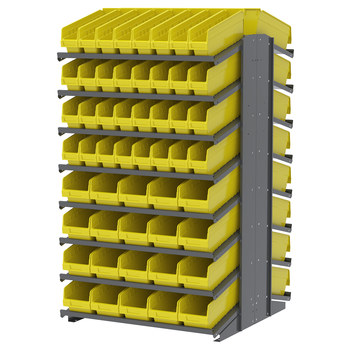 Picture of Akro-Mils APRD18AST00 1800 lb Yellow Gray Powder Coated Steel 16 ga Double Sided Fixed Rack (Main product image)
