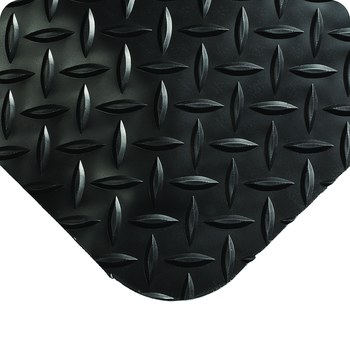 Picture of Wearwell Spongecote 415 Black Nitricell/PVC Diamond-Plate Anti-Fatigue Mat (Main product image)