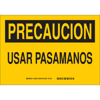 Picture of Brady B-401 High Impact Polystyrene Rectangle Yellow Spanish Restricted Area Sign part number 38723 (Main product image)