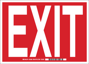 Picture of Brady B-120 Fiberglass Reinforced Polyester Rectangle Red English Exit Sign part number 70947 (Main product image)