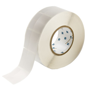 Picture of Brady Clear / White Self-Extinguishing, Self-Laminating Vinyl Thermal Transfer THT-67-427-1.5 Die-Cut Thermal Transfer Printer Label Roll (Main product image)