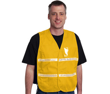 Picture of PIP 300-2510 Yellow 4XL/5XL Cotton/Polyester Solid High-Visibility Vest (Main product image)