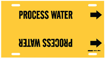 Picture of Brady Black on Yellow Plastic 4112-G Strap-On Pipe Marker (Main product image)