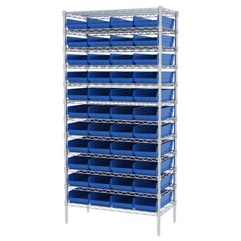Picture of Akro-Mils AWS183630158 Shelfmax 2000 lb Adjustable Blue Chrome Steel Open Fixed Shelving System (Main product image)