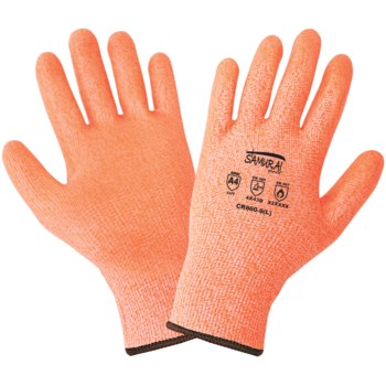 Picture of Global Glove Samurai Glove CR-860 Hi-Vis Orange/Brown Large Tuffalene UHMWPE Cut-Resistant Gloves (Main product image)
