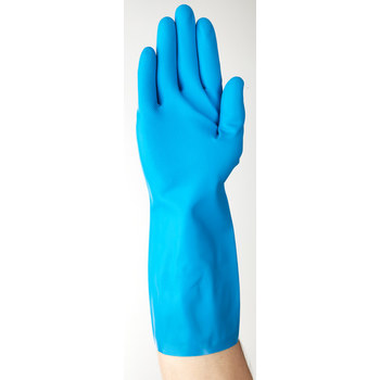 Ansell AlphaTec 37-501 Blue 10.5 Unsupported Chemical-Resistant Gloves - 13 in Length - 0.016 in Thick