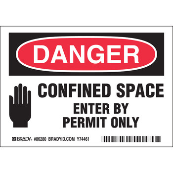 Picture of Brady B-302 Polyester English Confined Space Sign part number 86280 (Main product image)