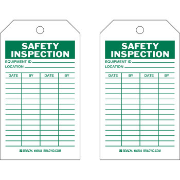 Picture of Brady Green on White Laminated, Metal Grommet, Write-On Polyester / Paper General Inspection 86504 General Inspection Tag (Main product image)