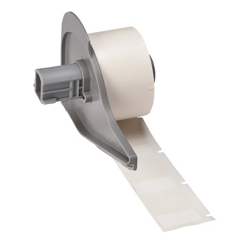 Picture of Brady Clear / White Self-Extinguishing, Self-Laminating Vinyl Thermal Transfer M71-104-427 Die-Cut Thermal Transfer Printer Label Roll (Main product image)