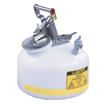 Picture of Justrite White Polyethylene Leak-Proof, Pressure-Relief Vent, Self-Closing 2 gal Safety Can (Main product image)