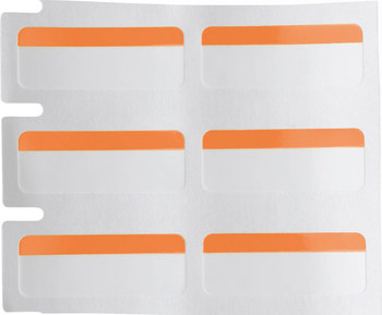Brady THT-152-494-OR Thermal Transfer Printable Labels - 1 in x 0.375 in - Polyester - Orange / White - B-494 - 60899