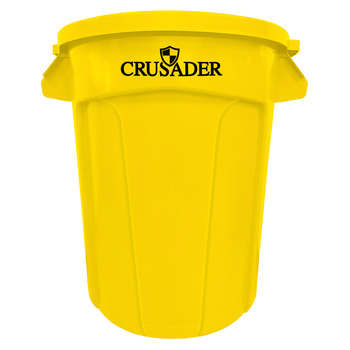 Picture of Quantum Storage CTC-32YL Crusader Round 32 gal Yellow Polyethylene Heavy-Duty Utility Container (Main product image)