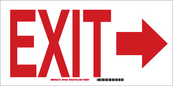 Picture of Brady B-120 Fiberglass Reinforced Polyester Rectangle White English Exit Sign part number 47034 (Main product image)