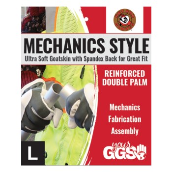 Global Glove Hotrod HR4008 Gray/White Small Goatskin Leather/Spandex Mechanic's Gloves - HR4008/SM