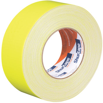 Shurtape PC 619 Fluorescent Yellow Duct Tape - 48 mm Width x 55 m Length - 9 mil Thick - SHURTAPE 139587